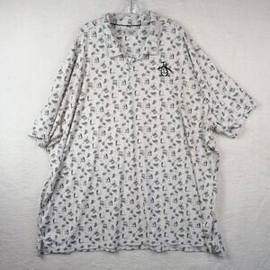 Penguin Munsingwear Polo Shirt Men's 5XL White Short Sleeve Video Games Print